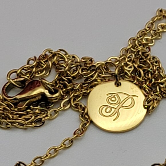 Plunder Design Clear Cubic Zirconia Pendant Necklace Gold Tone Dainty 17" Adj. - Picture 4 of 6